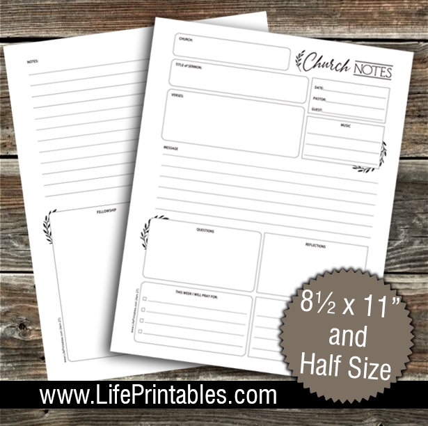 Church Notes FREEBIE!!