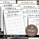 Monthly calendar undated 12 pages - School, work, fitness, vacation