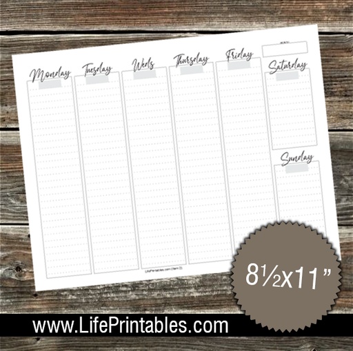 Week-at-a-Glance PRINTABLE FREEBIE!! 