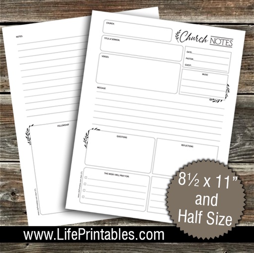 Church Notes FREEBIE!!