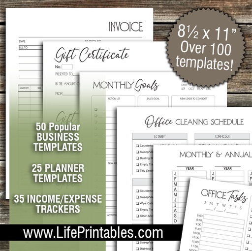 100+ Business Template Bundle plus Income/Expense Trackers!